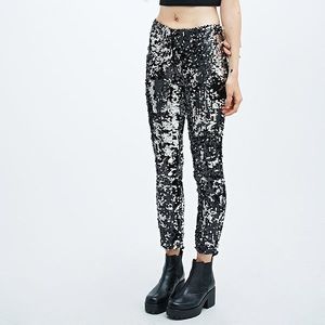 Silence & Noise Sequin Pants, Size M